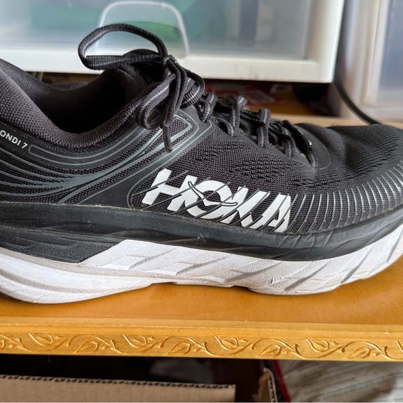 Hoka Bondi 7 Black Athletic Shoes women’s 8.5D - Picture 5 of 9